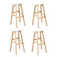 4x Levede PU Leather Swivel Bar Stool Kitchen Stool Dining Chair Barstools White