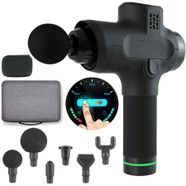 Massage Gun Deep Tissue, Muscle Massage Gun with 6 Interchangeable Heads for Home and Athletes (Black)
