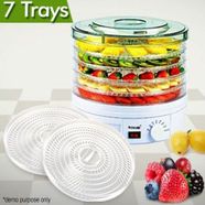 White Food Dehydrator with 5 Removable Trays & 2 Bonus Trays