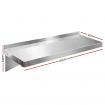 Stainless Steel Wall Shelf Kitchen Shelves Rack Mounted Display Shelving 600mm