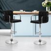 Artiss 2x Bar Stools Leather Gas Lift w/Armrest Black