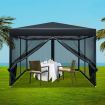 Instahut Gazebo Pop Up Marquee 3x3m Wedding Mesh Side Wall Outdoor Gazebos Black