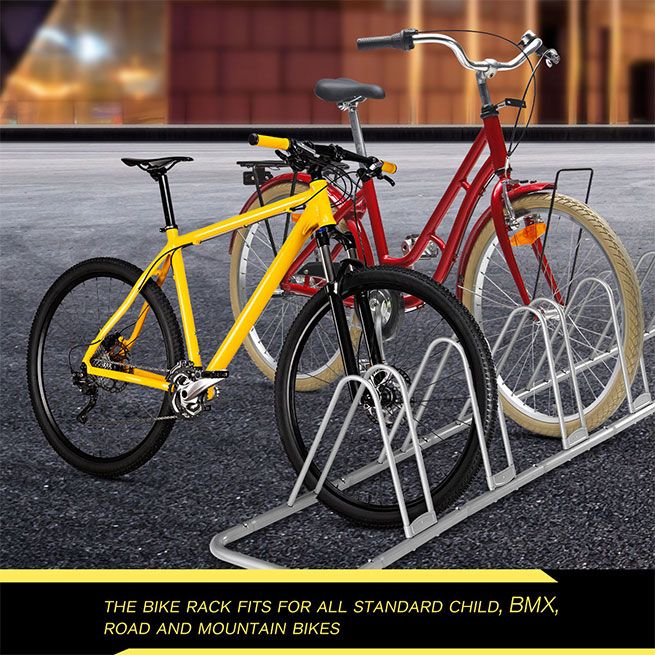 5 Bike Powder Coated Steel Bike Rack Grey | Crazy Sales