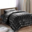 Giselle Bedding Faux Mink Quilt Single Size Charcoal