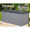 Gardeon Outdoor Storage Box 490L Container Lockable Garden Bench Tools Toy Shed Black
