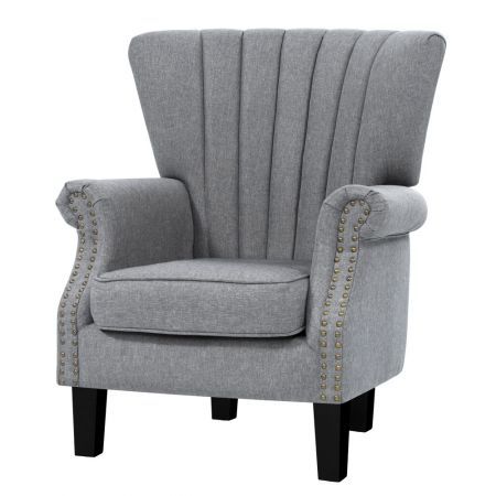Artiss Upholstered Fabric Armchair, Modern Fabric Armchair
