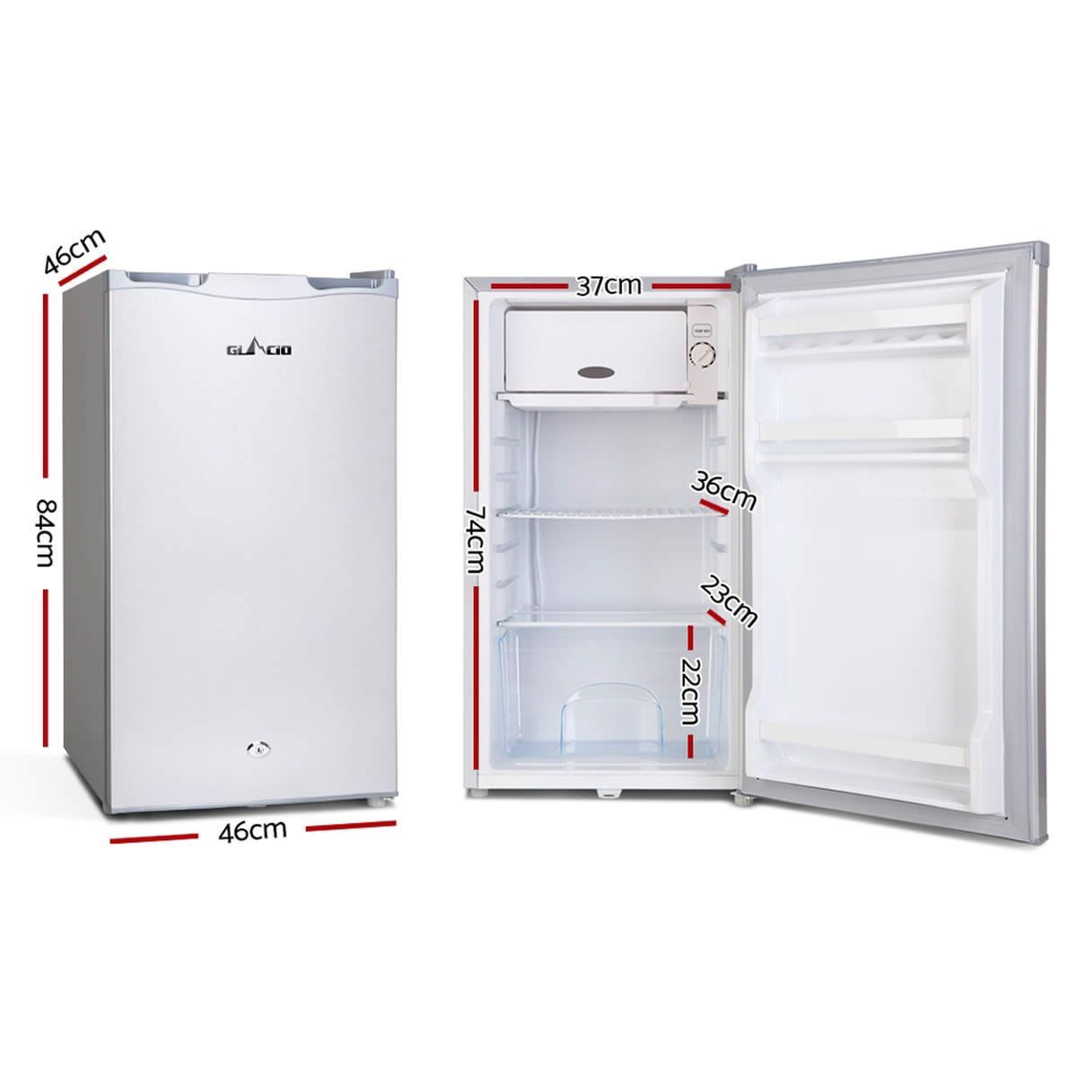 Glacio 95L Portable Bar Fridge Freezer Fridges Cooler 12V/24V/240V