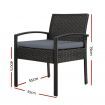 Gardeon 2PC Outdoor Dining Chairs Patio Furniture Rattan Lounge Chair Cushion Felix