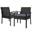 Gardeon 2PC Outdoor Dining Chairs Patio Furniture Rattan Lounge Chair Cushion Felix