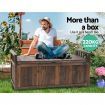 Gardeon Outdoor Storage Bench Box Wooden Garden Toy Tool Shed Patio Furniture Charcoal main image 1