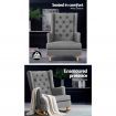 Artiss Rocking Armchair Feeding Chair Fabric Padded Lounge Recliner
