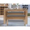 Artiss Dining Bench Upholstery Seat Wooden Chair Oak 90cm