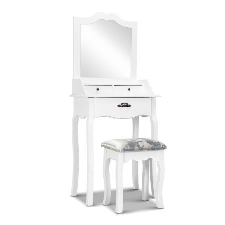 Artiss Dressing Table Stool Mirror Jewellery Cabinet 3 Drawers