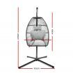 Gardeon Outdoor Egg Swing Chair Wicker Rope Furniture Pod Stand Cushion Grey