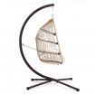 Gardeon Outdoor Egg Swing Chair Wicker Rope Furniture Pod Stand Cushion Latte