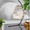 Gardeon Outdoor Egg Swing Chair Wicker Rope Furniture Pod Stand Cushion Latte