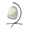 Gardeon Outdoor Egg Swing Chair Patio Furniture Pod Stand Canopy Foldable Cream