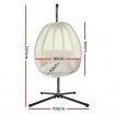 Gardeon Outdoor Egg Swing Chair Patio Furniture Pod Stand Canopy Foldable Cream