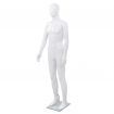 Full Body Male Mannequin with Glass Base Glossy White 185 cm