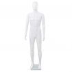 Full Body Male Mannequin with Glass Base Glossy White 185 cm