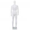 Full Body Male Mannequin with Glass Base Glossy White 185 cm