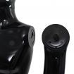 Full Body Male Mannequin with Glass Base Glossy Black 185 cm