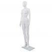 Full Body Female Mannequin with Glass Base Glossy White 175 cm