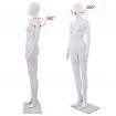 Full Body Female Mannequin with Glass Base Glossy White 175 cm