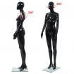 Full Body Female Mannequin with Glass Base Glossy Black 175 cm