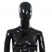 Full Body Female Mannequin with Glass Base Glossy Black 175 cm