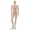 Sexy Female Mannequin with Glass Base Beige 180 cm