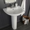 Freestanding Basin with Pedestal Ceramic White 520x440x190 mm