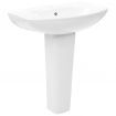 Freestanding Basin with Pedestal Ceramic White 650x520x200 mm