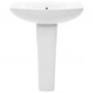 Freestanding Basin with Pedestal Ceramic White 650x520x200 mm