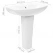 Freestanding Basin with Pedestal Ceramic White 650x520x200 mm