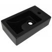 Basin with Faucet Hole Rectangular Ceramic Black 46x25.5x12 cm