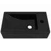 Basin with Faucet Hole Rectangular Ceramic Black 46x25.5x12 cm