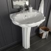 Freestanding Basin with Pedestal Ceramic White 580x510x200 mm