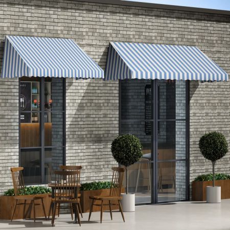 Bistro Awning 150x120 cm Blue and White