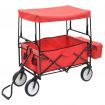 Folding Hand Trolley with Canopy Steel Red