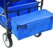 Folding Hand Trolley with Canopy Steel Blue