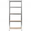 Storage Shelves 3 pcs Silver 75x30x172 cm Steel and MDF