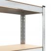 Storage Shelves 3 pcs Silver 75x30x172 cm Steel and MDF