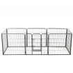 Dog Playpen 8 Panels Steel 80x80 cm Black