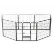 Dog Playpen 8 Panels Steel 80x80 cm Black