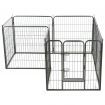 Dog Playpen 8 Panels Steel 80x80 cm Black