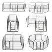 Dog Playpen 8 Panels Steel 80x80 cm Black