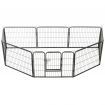 Dog Playpen 8 Panels Steel 80x60 cm Black