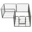 Dog Playpen 8 Panels Steel 80x60 cm Black