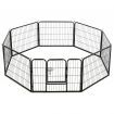 Dog Playpen 8 Panels Steel 80x60 cm Black